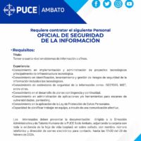 Convocatoria – OFICIAL DE SEGURIDAD DE LA INFORMACIÓN