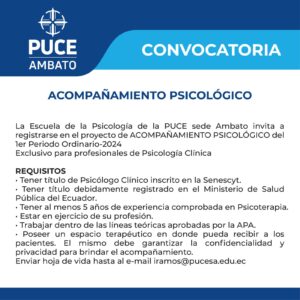 Convocatoria – ACOMPAÑAMIENTO PSICOLÓGICO