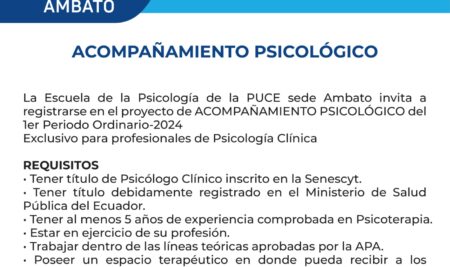 Convocatoria – ACOMPAÑAMIENTO PSICOLÓGICO