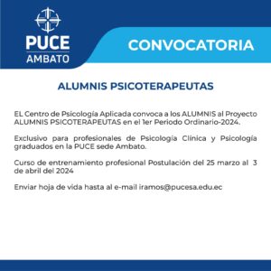 Convocatoria – ALUMNIS PSICOTERAUPETAS